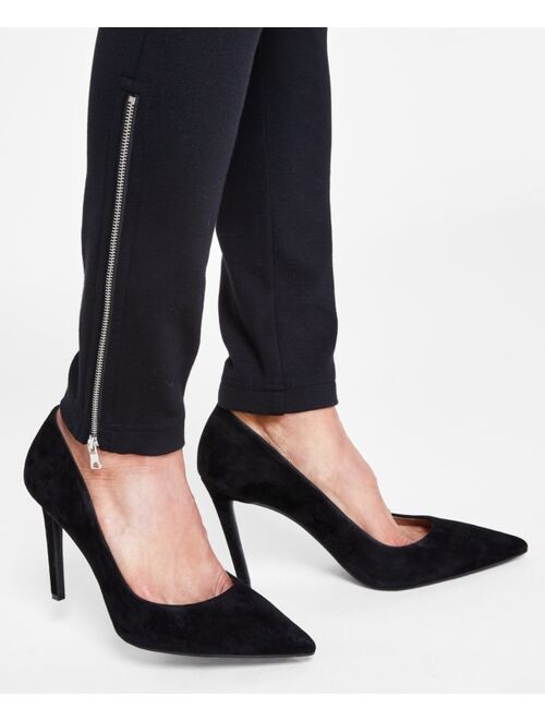 INC International Concepts I.N.C. International Concepts Women's Zipper-Hem Pont-Knit Skinny Pants, Created for Macy's