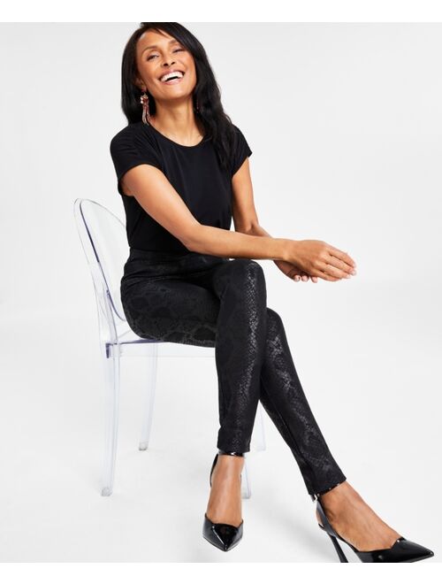 INC International Concepts I.N.C. International Concepts Snake-Print Skinny Pants, Created for Macy's