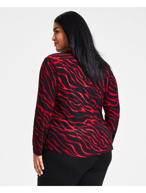 INC International Concepts I.N.C. International Concepts Plus Size Animal-Print Top, Created for Macy's