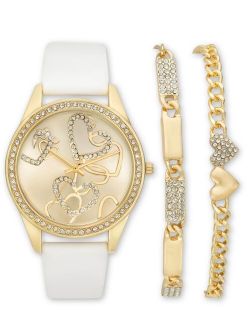 Women's White Strap Watch 39mm Gift Set, Created for Macy's