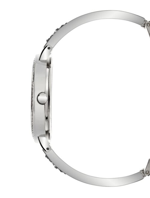 INC International Concepts I.N.C. International Concepts Women's Druzy Stone Silver-Tone Bracelet Watch 36mm, Created for Macy's