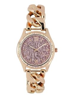 Women's Rose Gold-Tone Link Bracelet Watch 34mm, Created for Macy's