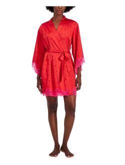 Women's Lace-Trim Wrap Robe, Created for Macy's