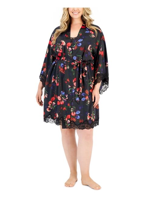 INC International Concepts I.N.C. International Concepts Plus Size Floral Wrap Robe, Created for Macy's