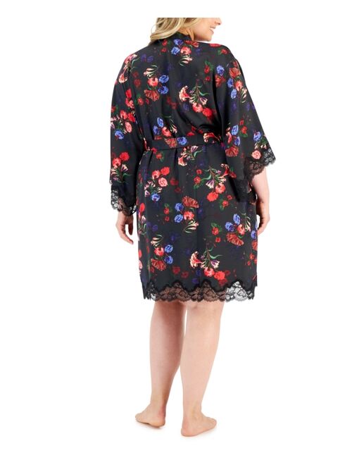 INC International Concepts I.N.C. International Concepts Plus Size Floral Wrap Robe, Created for Macy's