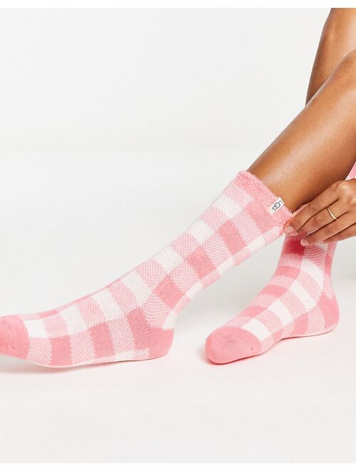 UGG Vanna fleece lined socks in pink plaid