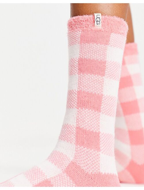UGG Vanna fleece lined socks in pink plaid