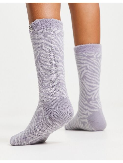 UGG Josephine fleece lined socks in gray zebra