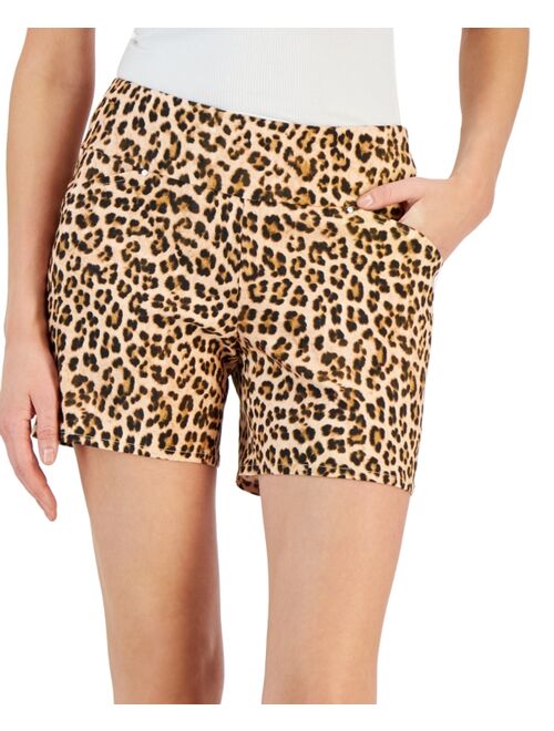 INC International Concepts I.N.C. INTERNATIONAL CONCEPTS Women's Printed Mid-Rise Pull-On Shorts, Created for Macy's