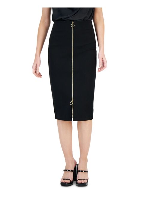 INC International Concepts I.N.C. INTERNATIONAL CONCEPTS Women's Ponte Zip-Front Pencil Skirt, Created for Macy's