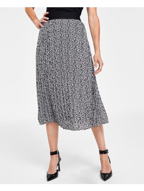 INC International Concepts I.N.C. INTERNATIONAL CONCEPTS Women's Printed Pleated Midi Skirt, Created for Macy's