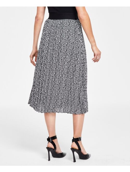 INC International Concepts I.N.C. INTERNATIONAL CONCEPTS Women's Printed Pleated Midi Skirt, Created for Macy's