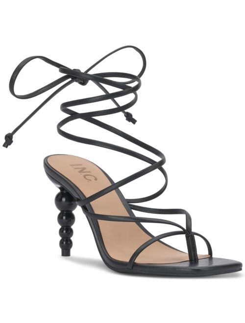 INC International Concepts I.N.C. INTERNATIONAL CONCEPTS Women's Lellina Lace-Up Ankle-Tie Dress Sandals, Created for Macy's
