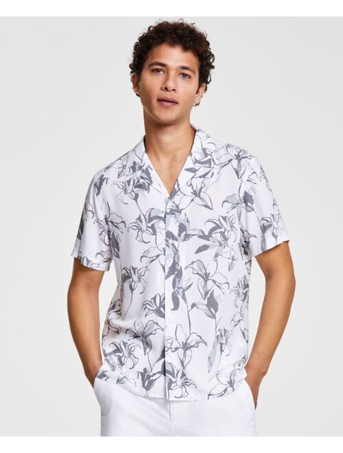 I.N.C. International Concepts INC International Concepts Men's Lily Bloom Short-Sleeve Shirt, Created for Macy's