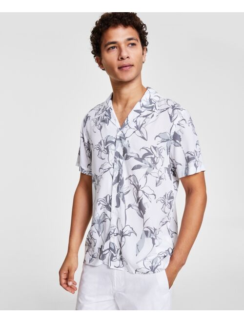 I.N.C. International Concepts INC International Concepts Men's Lily Bloom Short-Sleeve Shirt, Created for Macy's