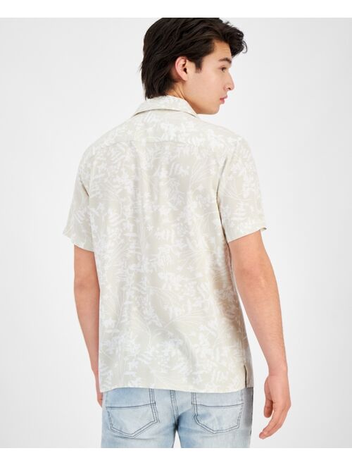 INC International Concepts I.N.C. International Concepts Men's Regular-Fit Botanical-Print Button-Down Camp Shirt, Created for Macy's