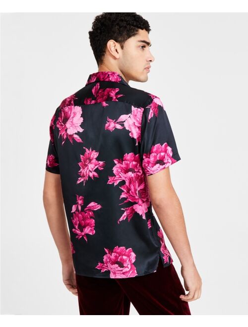 INC International Concepts I.N.C. International Concepts Men's Bouquet Short Sleeve Button-Front Camp Shirt, Created for Macy's