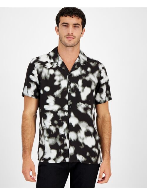 INC International Concepts I.N.C. International Concepts Men's Ethereal Short Sleeve Button-Front Camp Shirt, Created for Macy's