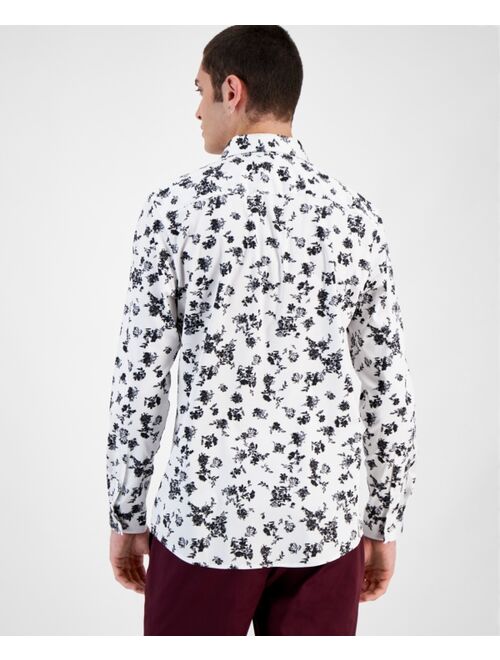 INC International Concepts I.N.C. International Concepts Men's Gabriel Slim-Fit Floral-Print Tuxedo Shirt, Created for Macy's