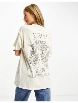 horoscope Virgo oversized T-shirt in ecru