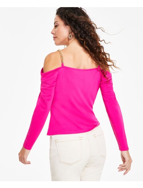 INC International Concepts I.N.C. INTERNATIONAL CONCEPTS Petite Chain-Strap Off-The-Shoulder Top, Created for Macy's