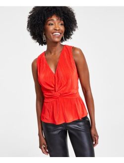 Women's Plisse Twist-Front Tank Top, Created for Macy's