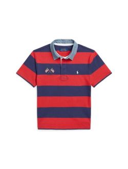 Toddler and Little Boys Flag Striped Rugby Shirt