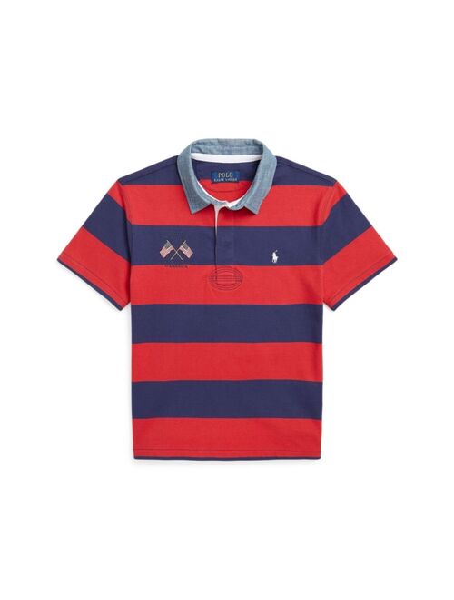 POLO RALPH LAUREN Toddler and Little Boys Flag Striped Rugby Shirt
