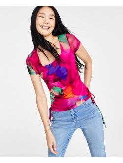 Women's Square-Neck Mesh Top, Created for Macy's