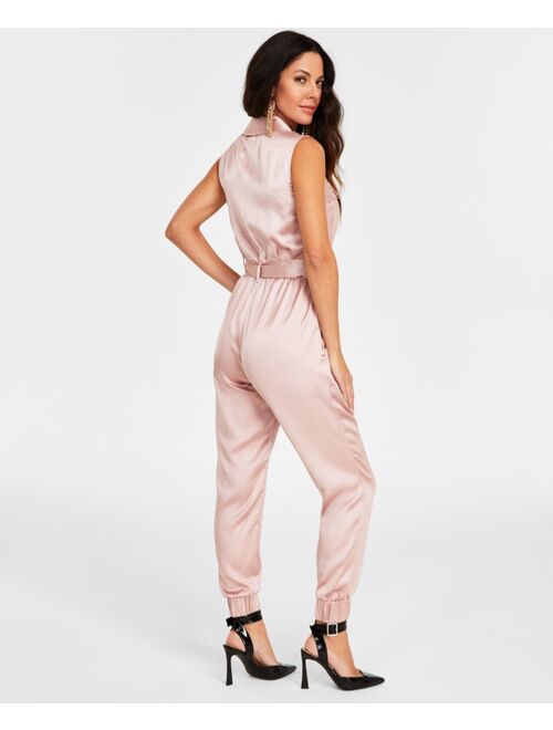 INC International Concepts I.N.C. INTERNATIONAL CONCEPTS Women's Sleeveless Satin Utility Jumpsuit, Created for Macy's