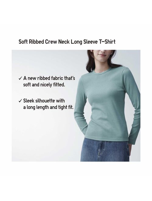 Uniqlo Soft Ribbed Crew Neck Long-Sleeve T-Shirt