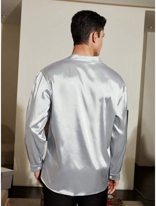 Shein Manfinity AFTRDRK Men'S Long Sleeve Shirt