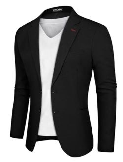 Men's Casual Blazer Slim Fit Suit Jackets Two Button Sport Coats