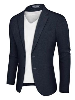 Men's Casual Blazer Slim Fit Suit Jackets Two Button Sport Coats
