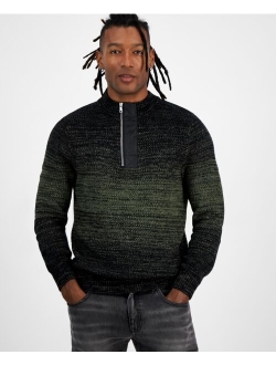 Men's Regular-Fit Space-Dyed 1/4-Zip Mock Neck Sweater, Created for Macy's
