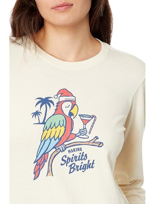 Life is Good Holiday Parrot Long Sleeve Crusher-Lite Tee