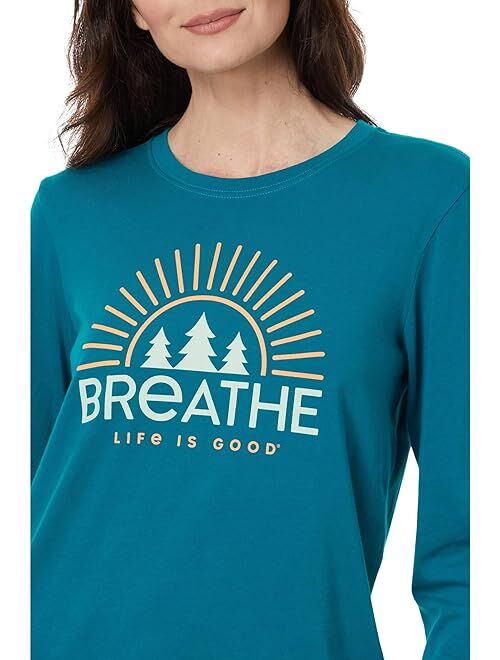 Life is Good Breathe Forest Trees Long Sleeve Crusher Tee
