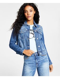 Women's Delya Embellished Button-Front Trucker Jacket