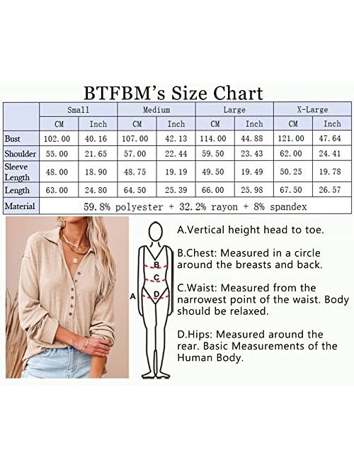 BTFBM Women Casual Button Down V Neck Blouses Long Sleeve Solid Color Stand Collar Knitted Fall Tops Cute Relaxed Fit Shirts