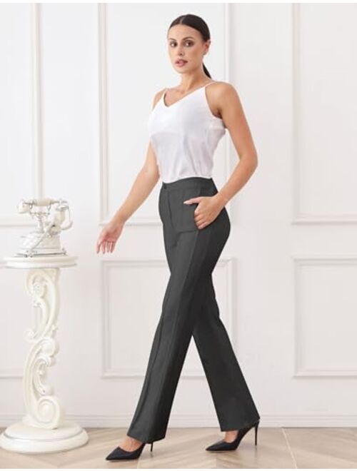 Houmous S-XXL 29''31''33''35'' Inseam Womens Bootcut Stretchy Dress Pants