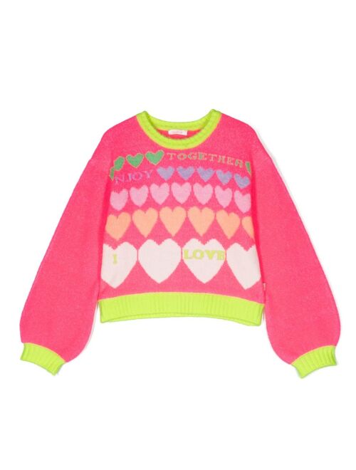 Billieblush heart-intarsia jumper