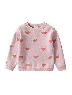 Toddler Girls Pullover Sweater Comfy Long Sleeve Crewneck Cute Daily Wear Back to School