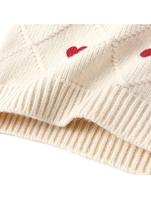 Curipeer Little Girls Sweater Coat Ruffles Cotton Knitted Toddler Kids Pullover Fall and Winter 1-6T