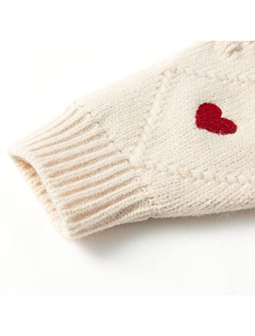 Curipeer Little Girls Sweater Coat Ruffles Cotton Knitted Toddler Kids Pullover Fall and Winter 1-6T