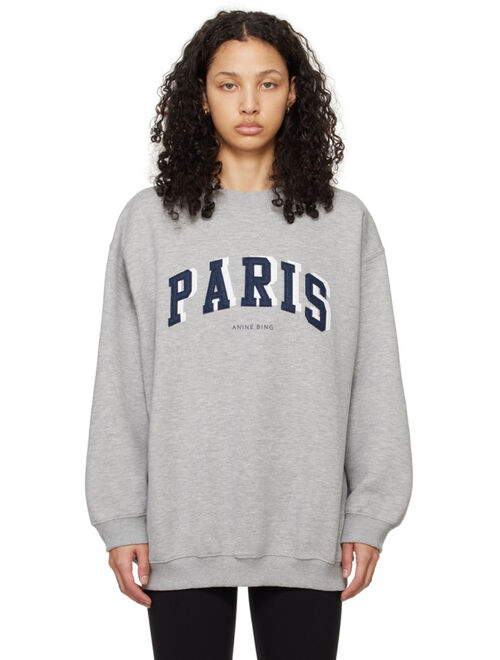 ANINE BING Gray Tyler 'Paris' Sweatshirt