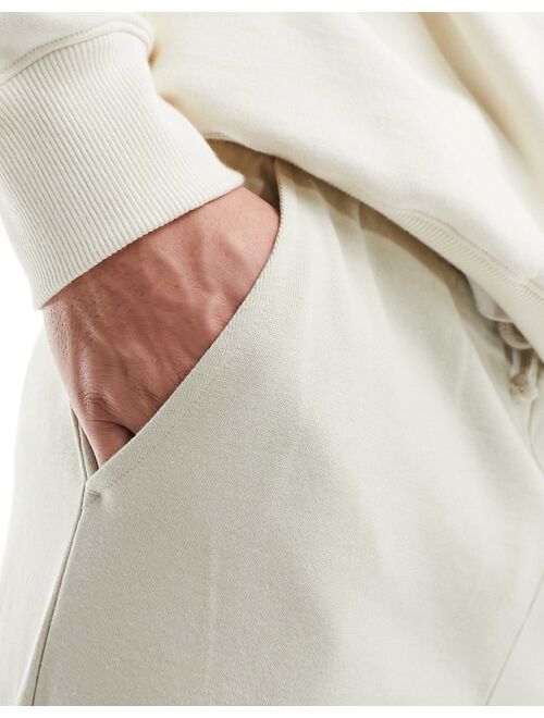 ASOS DESIGN tapered sweatpants in light beige