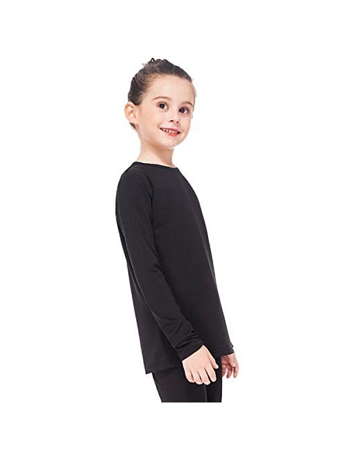 Subuteay Thermal Tops for Kids Fleece Lined Girls Undershirts