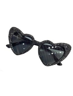 willochra Heart shaped Rhinestone Sunglasses Women Fashion Diamond bling party Sun Glasses Crystal Shades
