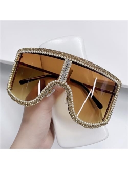 willochra Oversized bling Rhinestones Sunglasses Women 2023 Luxury One Piece Y2K Sports Sun Glasses for Lady Punk Eyewear