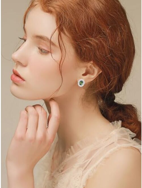Dorunmo Pearl Birthstone Earrings 925 Sterling Silver Birthstone Earrings Christmas Valentine's Day Birthday Jewelry Gifts for Girls Women